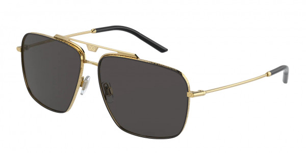 Dolce & Gabbana DG2264 Sunglasses, 02/87 GOLD/BLACK MATTE GREY (GOLD)