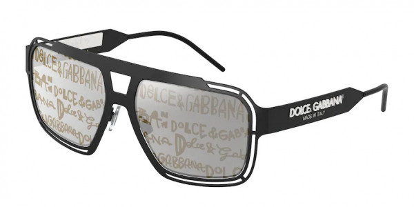 Dolce & Gabbana DG2270 Sunglasses, 1106K1 MATTE BLACK GREY SILVER/GOLD G (BLACK)