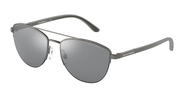 Emporio Armani EA2116 Sunglasses, 30036G MATTE GUNMETAL GREY MIRROR SIL (GREY)