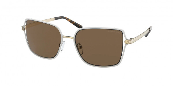 Michael Kors MK1087 CANCUN Sunglasses, 188773 CANCUN WHITE BROWN SOLID (WHITE)