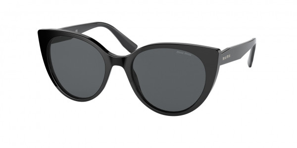 Miu Miu MU 04XSA Sunglasses, 1AB5S0 BLACK DARK GREY (BLACK)