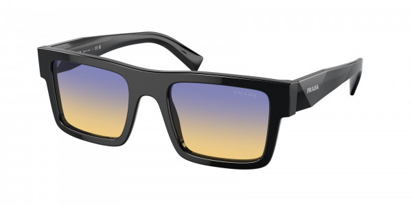 Prada PR 19WS Sunglasses, 1AB06Z BLACK CLEAR FIFTY YELLOW/DARK (BLACK)