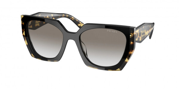 Prada PR 15WS Sunglasses, 3890A7 BLACK/MEDIUM TORTOISE GREY GRA (BLACK)