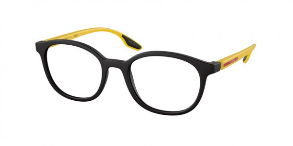 Prada Linea Rossa PS 03NV Eyeglasses, 08W1O1 BLACK RUBBER (BLACK)