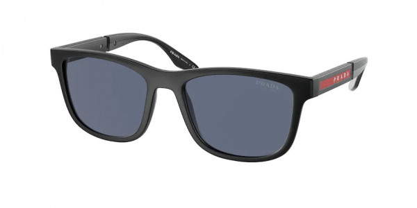 Prada Linea Rossa PS 04XS Sunglasses, DG009R BLACK RUBBER BLUE (BLACK)