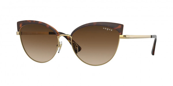 Vogue VO4188S Sunglasses, 280/13 HAVANA/GOLD BROWN GRADIENT (BROWN)