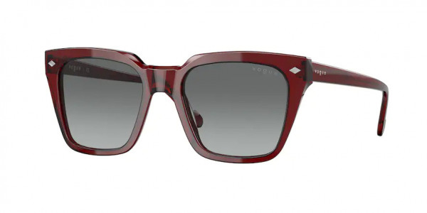 Vogue VO5380S Sunglasses, 292411 TRANSPARENT BORDEAUX GREY GRAD (RED)