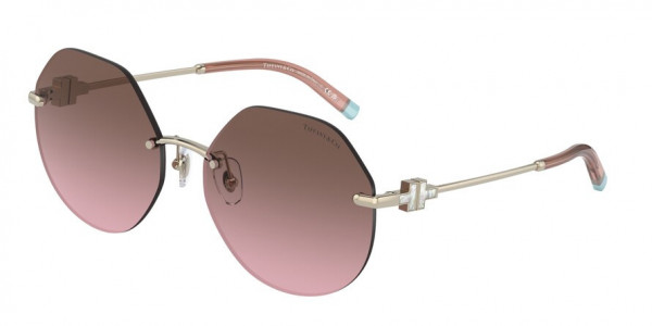 Tiffany & Co. TF3077 Sunglasses, 61819T PALE GOLD VIOLET GRADIENT BROW (GOLD)