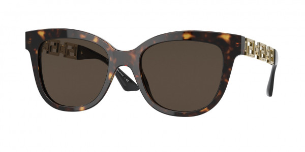 Versace VE4394F Sunglasses, 108/73 HAVANA DARK BROWN (TORTOISE)