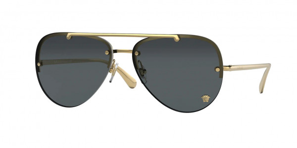 Versace VE2231 Sunglasses, 100287 GOLD DARK GREY (GOLD)