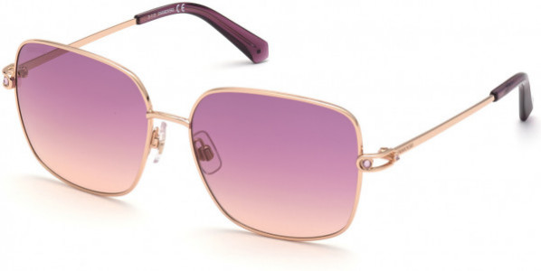 Swarovski SK0313 Sunglasses, 28T - Shiny Rose Gold / Gradient Bordeaux