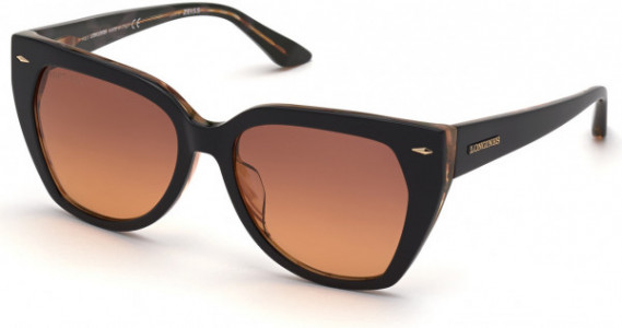 Longines LG0016-H Sunglasses, 05B - Black/other / Gradient Smoke