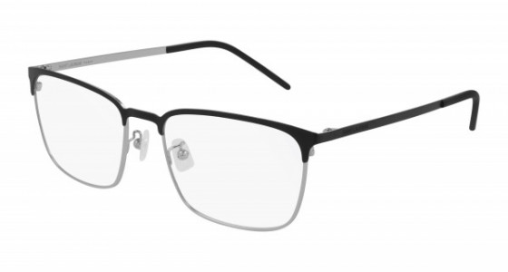 Saint Laurent SL 378/F SLIM Eyeglasses, 001 - BLACK with TRANSPARENT lenses