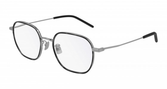 Saint Laurent SL 397/F Eyeglasses, 002 - SILVER with TRANSPARENT lenses