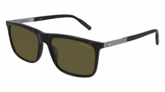 Montblanc MB0116S Sunglasses, 002 - HAVANA with GUNMETAL temples and BROWN lenses