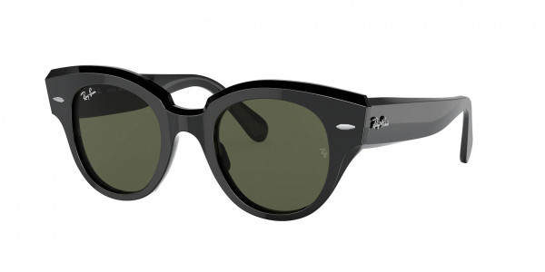 Ray-Ban RB2192 ROUNDABOUT Sunglasses, 901/31 ROUNDABOUT BLACK GREEN (BLACK)
