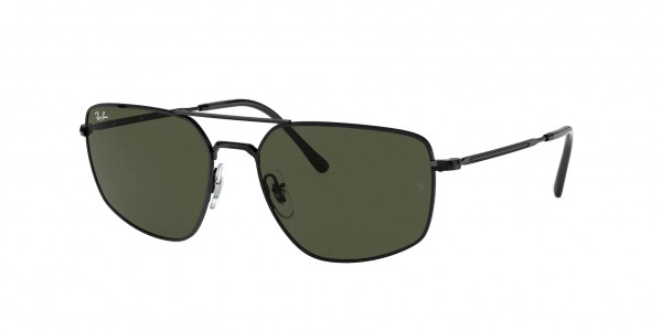 Ray-Ban RB3666 Sunglasses, 002/31 BLACK GREEN (BLACK)