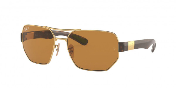 Ray-Ban RB3672 Sunglasses, 001/83 ARISTA DARK BROWN POLAR (GOLD)