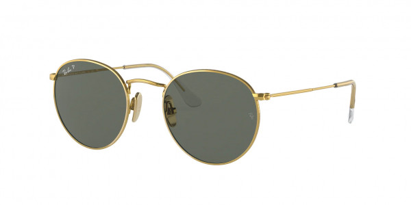 Ray-Ban RB8247 ROUND Sunglasses, 921658 ROUND LEGEND GOLD GREEN POLAR (GOLD)