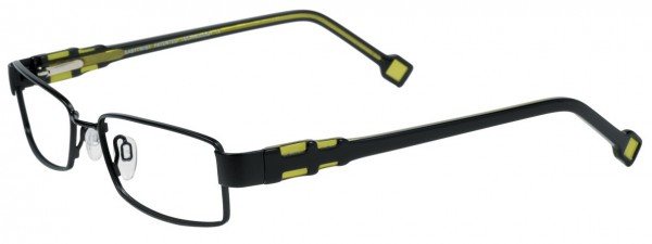 EasyTwist ET843 Eyeglasses, MATT BLACK/BLACK AND CLEAR LIME