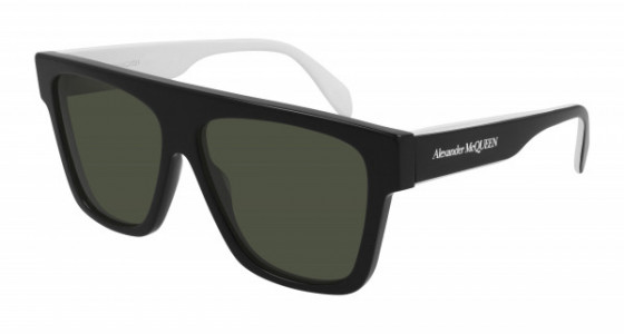 Alexander McQueen AM0302S Sunglasses, 003 - BLACK with GREEN lenses