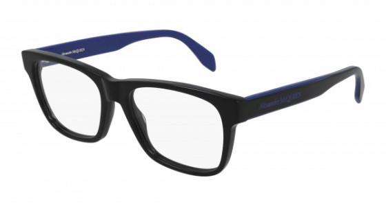 Alexander McQueen AM0307O Eyeglasses, 004 - BLACK with TRANSPARENT lenses