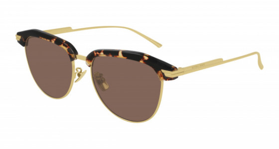 Bottega Veneta BV1112SA Sunglasses, 002 - HAVANA with GOLD temples and BROWN lenses