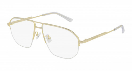 Bottega Veneta BV1109O Eyeglasses, 002 - GOLD with TRANSPARENT lenses