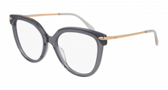Pomellato PM0095O Eyeglasses, 001 - BLACK with GOLD temples and TRANSPARENT lenses