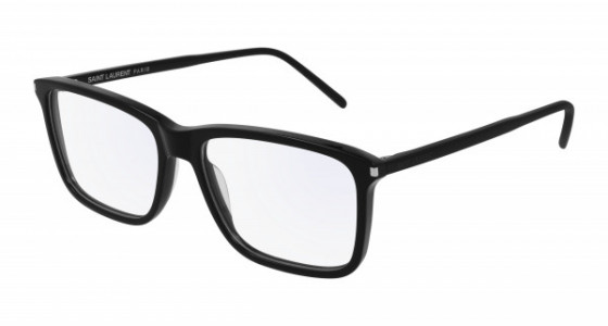 Saint Laurent SL 454 Eyeglasses, 001 - BLACK with TRANSPARENT lenses
