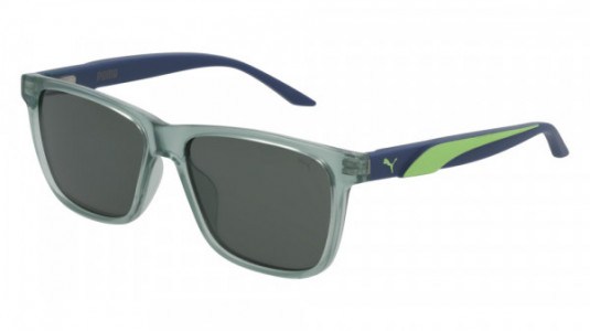 Puma PJ0051S Sunglasses, 003 - GREEN with BLUE temples and GREEN lenses