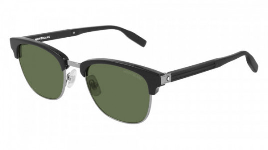 Montblanc MB0164S Sunglasses, 002 - BLACK with GREEN lenses