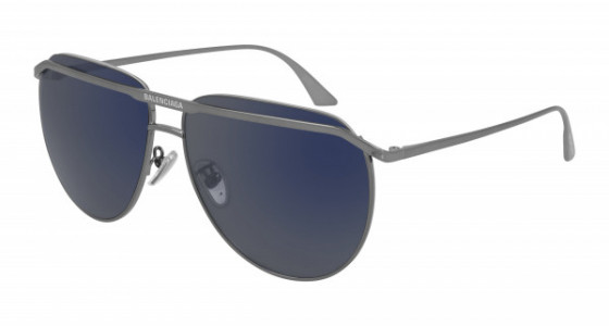 Balenciaga BB0140S Sunglasses, 002 - GUNMETAL with BLUE lenses