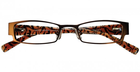 EasyClip Q4069 Eyeglasses, SATIN BROWN/DARK BROWN