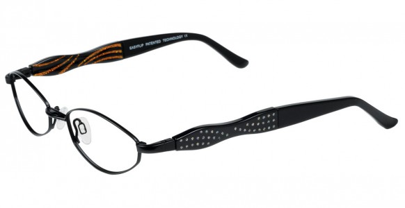 EasyClip S2489 Eyeglasses, SATIN BLACK/BLACK // GOLD