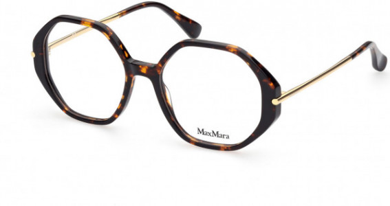 Max Mara MM5005 Eyeglasses, 52A - Shiny Dark Havana, Shiny Deep Gold Ss21 Adv