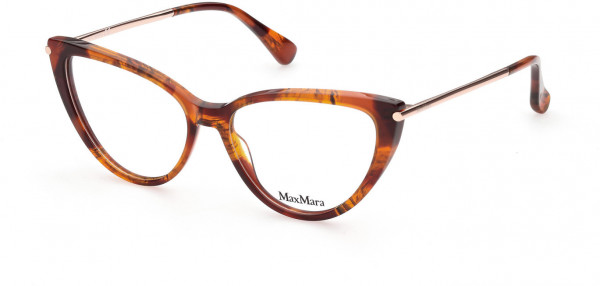 Max Mara MM5006 Eyeglasses, 054 - Shiny Red Havana, Shiny Pale Gold