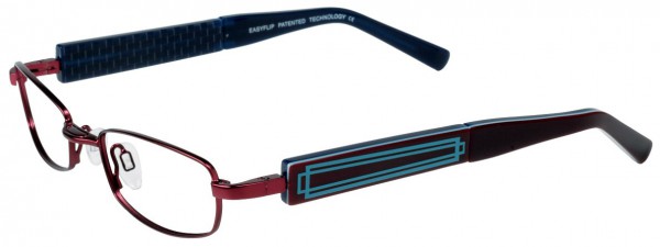 EasyClip O1074 Eyeglasses, SATIN VIOLET RED AND NAVY // BUR