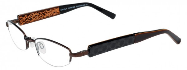 EasyClip S2488 Eyeglasses, MATT BROWN/BLACK // BRUN AND ORA