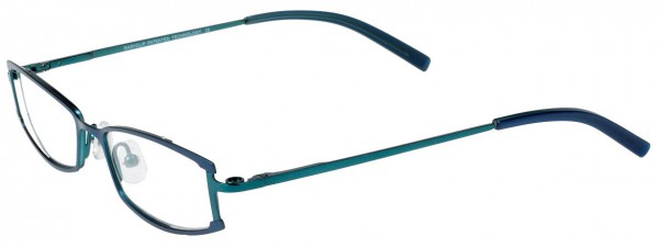 EasyClip P6067 Eyeglasses, SATIN DARK BLUE/MEDIUM TURQUOI