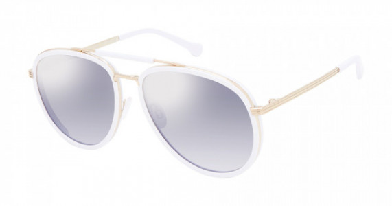 Colors In Optics CS366 HALLANDALE Sunglasses, WHI WHITE/SILVER FLASH LENS
