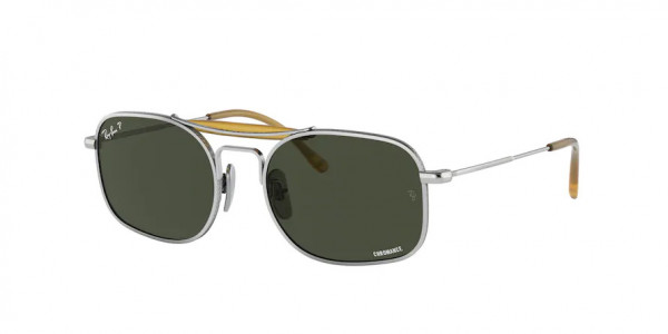 Ray-Ban RB8062 Sunglasses, 9209P1 SILVER POLAR DARK GREEN (SILVER)