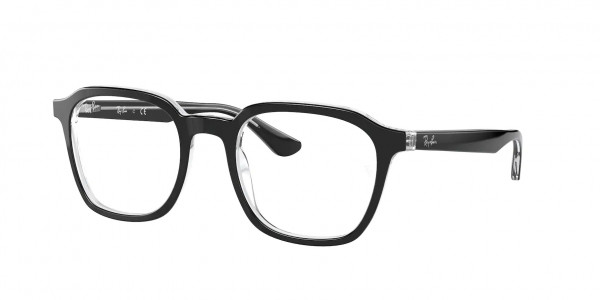 Ray-Ban Optical RX5390 Eyeglasses, 2034 BLACK ON TRANSPARENT (BLACK)