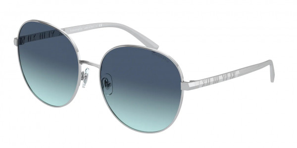 Tiffany & Co. TF3079 Sunglasses, 60019S SILVER AZURE GRADIENT BLUE (SILVER)