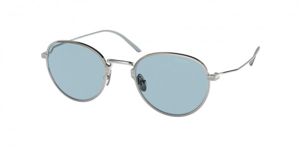 Prada PR 53WS Sunglasses, 05Q05I SATIN TITANIUM BLUE (GREY)