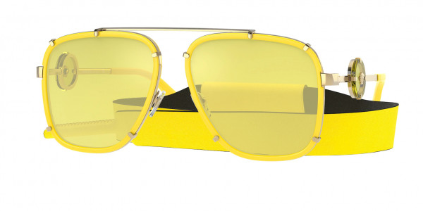 Versace VE2233 Sunglasses, 14736D YELLOW YELLOW MIRROR FLASH GOL (YELLOW)