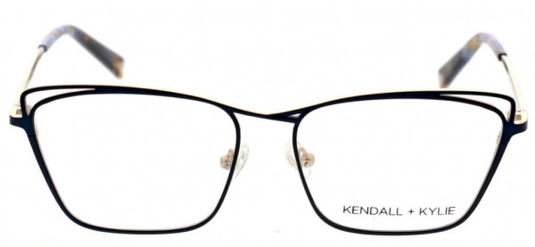 KENDALL + KYLIE HATTIE Eyeglasses, Satin Blue/Shiny Light Gold