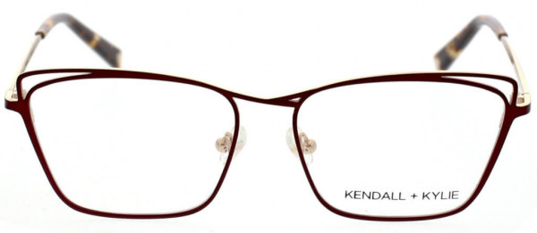 KENDALL + KYLIE HATTIE Eyeglasses, Satin Burgundy/Shiny Light Gold