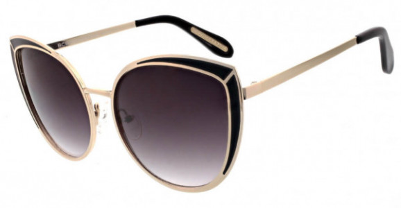 BCBGMAXAZRIA BA4004 Sunglasses, 001 Shiny Light Gold with Black Epoxy/Smoke Gradient