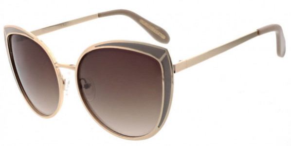 BCBGMAXAZRIA BA4004 Sunglasses, 264 Shiny Light Gold with Clay Epoxy/Smokey Brown Gradient